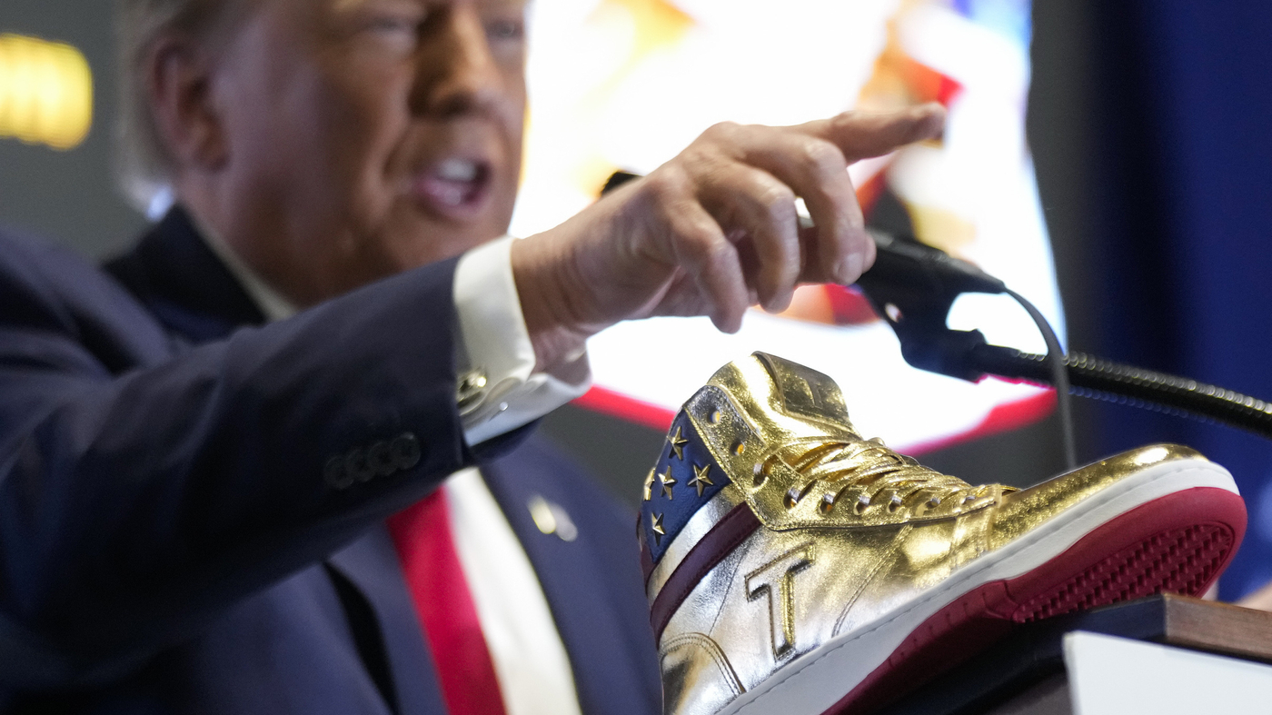 Trump debuts line of $399 sneakers, one day after $355 million fraud judgment : NPR
